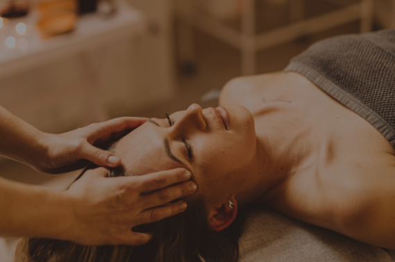 Aromatic spa setting with warm towels